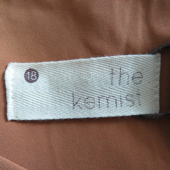 THE KEMIST Tan Multi Pleat Front Baggy High Rise Tapered Pants UK 18 US 14 - Picture 14 of 15